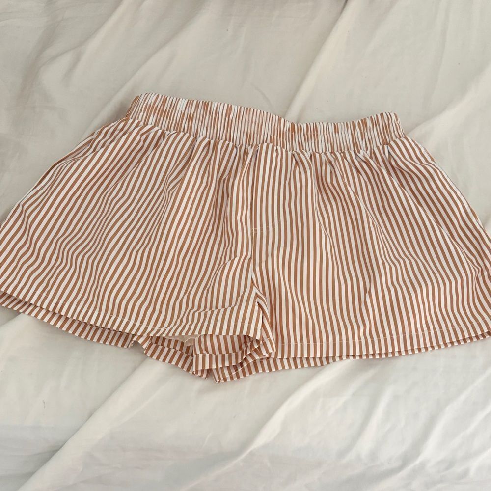 Kittenish Striped Tan Women's Shorts